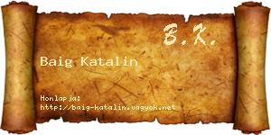 Baig Katalin névjegykártya